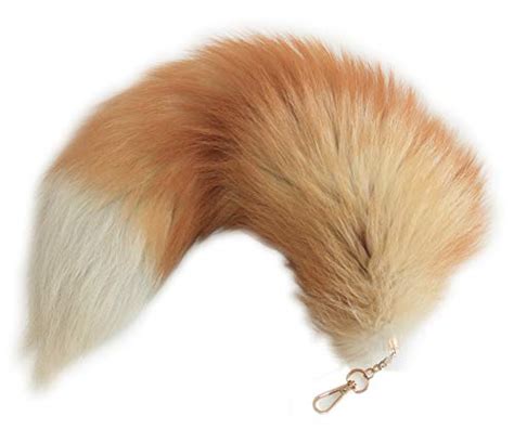 38cm Authentic Swift Fox Tail Fur Handbag Accessories Key Chain Ring