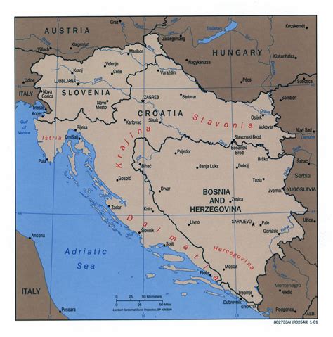 Large Scale Political Map Of The Western Former Yugoslav Republics