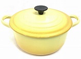 Vintage Le Creuset ‘C’ Yellow Cast Iron Dutch Oven