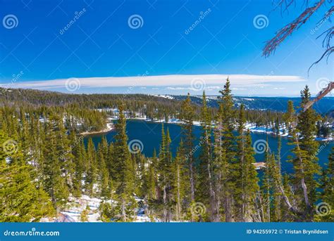 Mirror Lake In Medicine Bow National Forest Wyoming Stock Photo