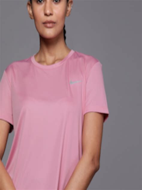 Buy Nike Women Pink Miler Solid Running T Shirt Tshirts For Women