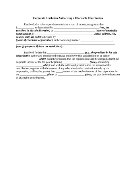 Corporate Resolution Doc Template Pdffiller