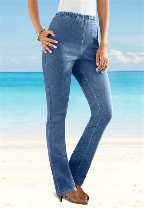Pull On Stretch Denim Straight Leg Jean By Denim 247® Plus Size Straight Leg Jeans Fullbeauty