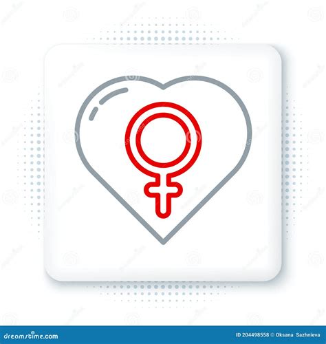 Line Female Gender In Heart Icon Isolated On White Background Venus Symbol Stock Vector