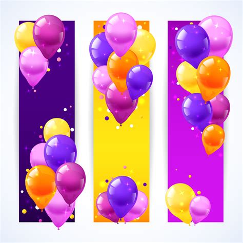 Colorful Balloons Banners Vertical 434779 Vector Art At Vecteezy