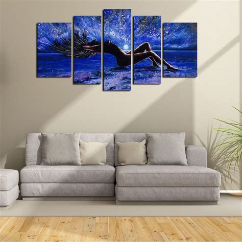 2019 5 Panels Sexy Girl Abstract Canvas Wall Art Women Naked Figure
