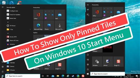 How To Show Only Pinned Tiles On Windows 10 Start Menu Youtube