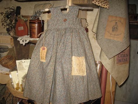 Little Prim Prairie Dress W Stik Hanger And Grubby Tag Country