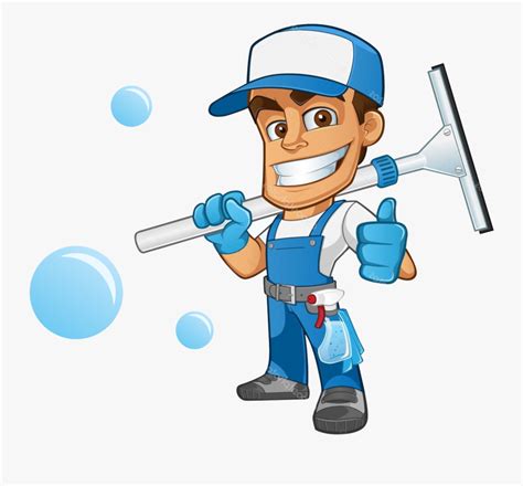 Palm Window Cleaning Llc Logo Window Cleaner Man Cartoon Free