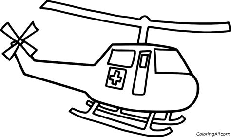 Ambulance Helicopter Coloring Page Coloringall