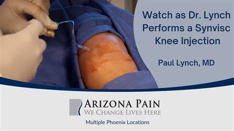 Watch As Dr Lynch Performs A Synvisc Knee Injection Live Youtube