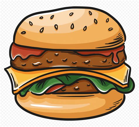 Illustration Cartoon Burger Sandwich Hd Png Citypng