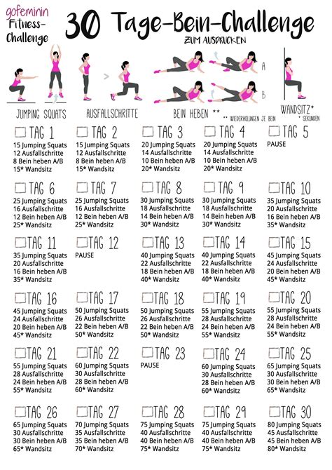 Bauch beine po workout übungen für zuhause bodychange. Für schöne straffe Beine: Die 30 Tage Bein-Challenge ...