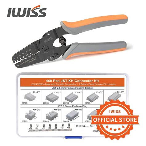 Iwiss Iws 2820 460pcs Jst Xh Connectors Kit Mini Hand Crimping Pliers