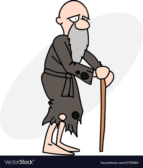 Old Man In Poor Clothes Royalty Free Vector Image