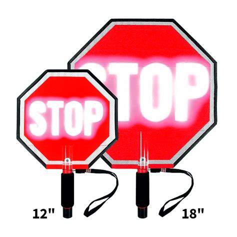Stopstop Flashing Led Hand Held Paddle Sign Traffic Safety Corp