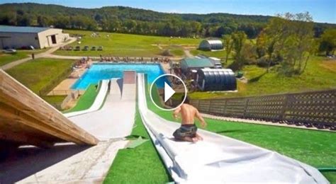 Diving Into The Pool With The Superslide Video Slip N Slide Pool