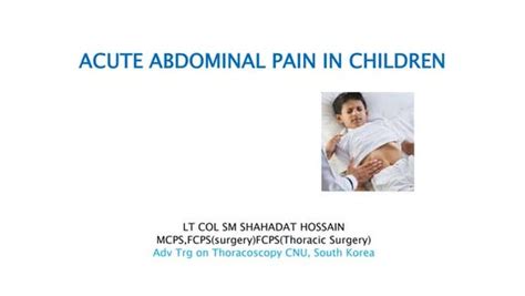 Approach To Pediatric Abdominal Pain