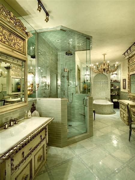 a large bathroom with a walk in shower next to a sink