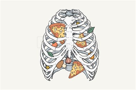 skeleton pizza funny sublimation png graphic by penguin · creative fabrica