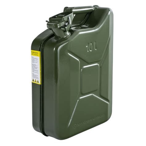 10l Tall Fuel Diesel Petrol Oil Water Steel Jerry Can With Baylent Cap