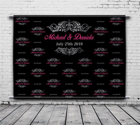 black background step and repeat custom backdrop banner etsy custom backdrop banner
