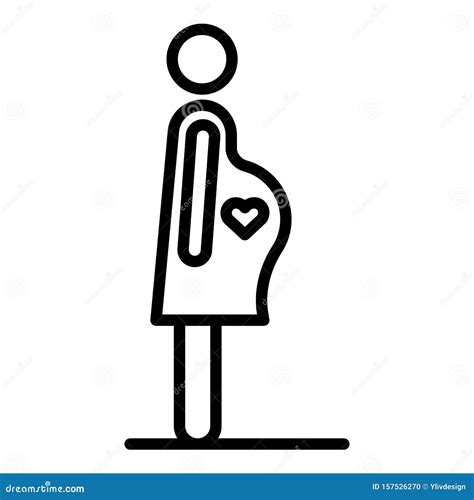 pregnant woman heart icon outline style stock vector illustration of beautiful birth 157526270