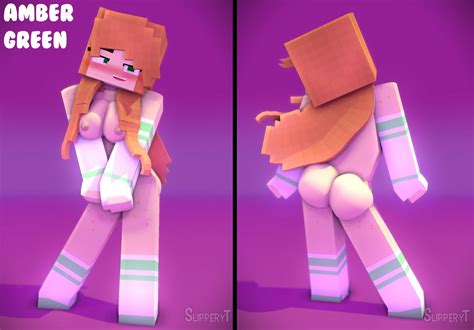 Rule 34 3d Amber Green Big Breasts Female Green Eyes Minecraft Nude