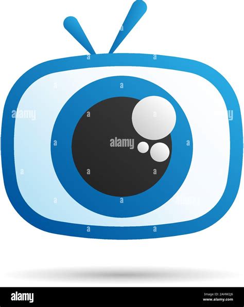 Eye Tv Channel Logo Design Template Cartoon Logo Concept Vector Icon