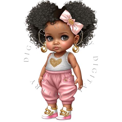 African American Little Girl Png Baby Girl Clipart Etsy