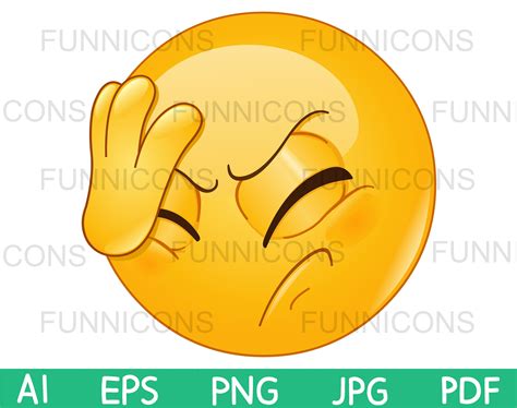 Clipart Cartoon Von Emoji Emoticon Facepalm Hand Auf Kopf Etsy My XXX