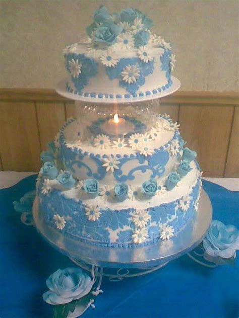 blue quinceanera cake