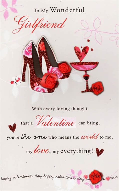 To My Wonderful Girlfriend Valentines Day Card Cards