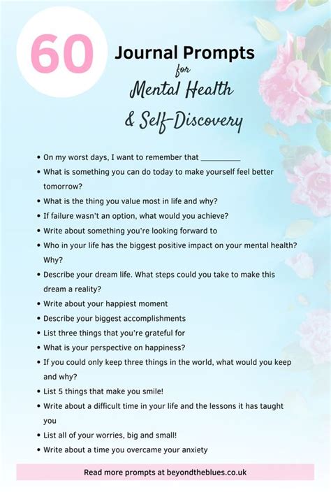 Journal Prompts For Mental Health Self Discovery Northwestern State