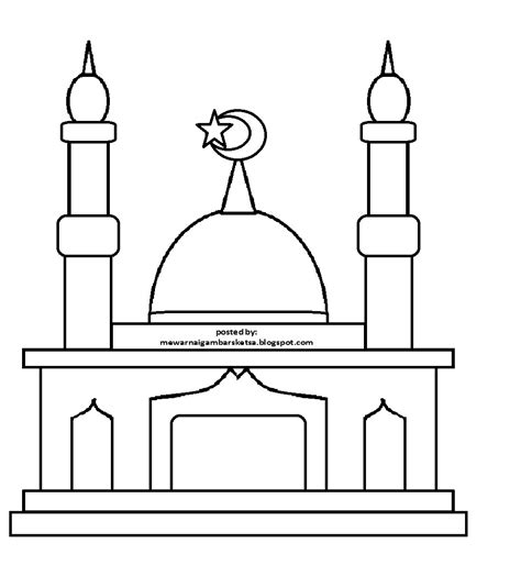 Gambar Masjid Untuk Mewarnai Kataa