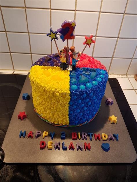 A Wiggles Cake For My Sons Birthday Party Complete With Coloured