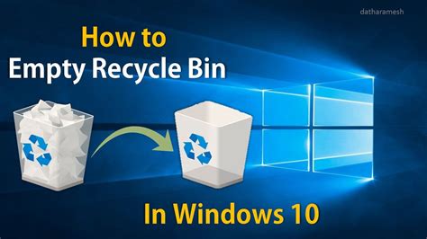 How To Empty Recycle Bin In Windows 10 Youtube