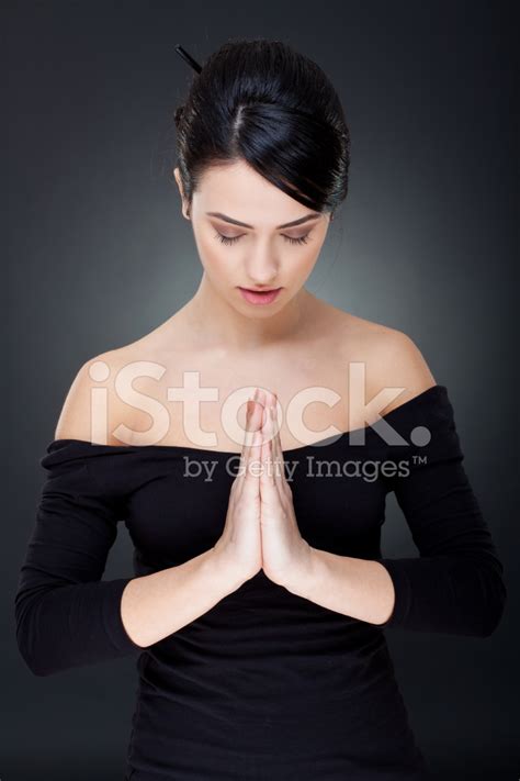 Beautiful Woman Praying Stock Photo Royalty Free Freeimages
