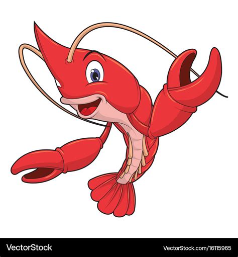 Cute Lobster Cartoon Royalty Free Vector Image