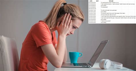Husband Emails Wife Spreadsheet Showing How Many Times She Declined