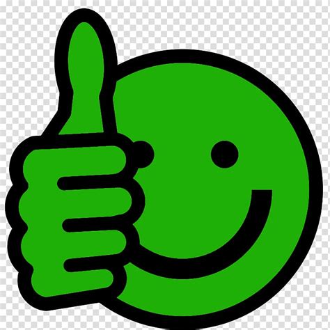 Green Emoji Illustration Thumb Signal Smiley Emoticon Thumbs Up