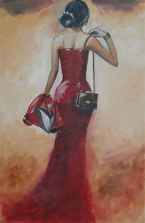 Lady In Red Painting By Kaleidoscopic Art Fine Art America