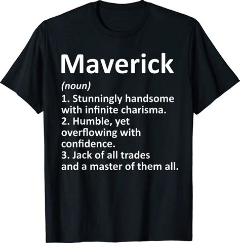 Maverick Definition Personalized Name Funny Birthday T T