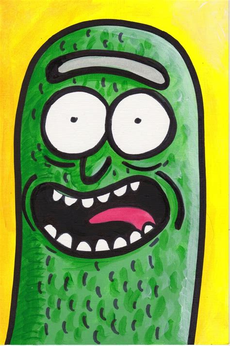 Pickle Rick Painting Acrylic 6 X 9 Etsy