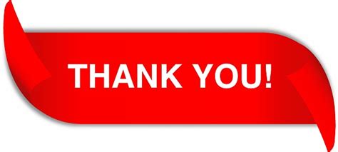 Thank You Red Curved Paper Ribbon Banner Isolated On White Vector Sign