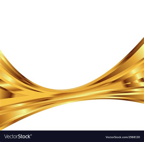 Golden Wave Abstract Background On The White Vector Image