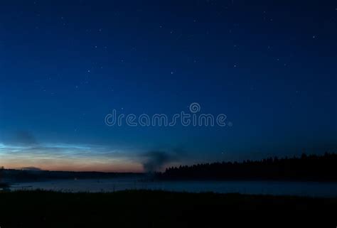 Lake Mist Night Star Sky Stock Photo Image Of Forest 41838010