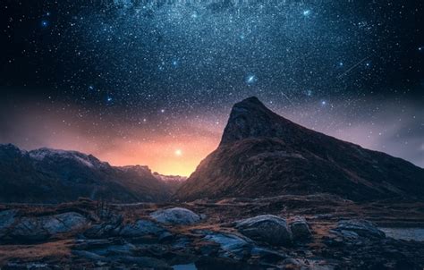 Wallpaper The Sky Stars Mountains Night Rocks Mountain Images For