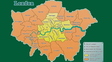Londons Districts Map British Isles Diagram