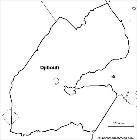 Outline Map Djibouti